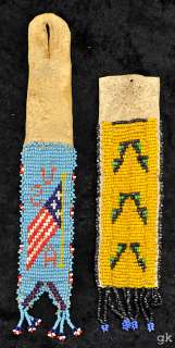   Native American Plains Indian Cow Hide Beaded Art Early 1900s  