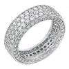 3c Iced Out 3 Lines Russian CZ Eternity Band Ring 10  