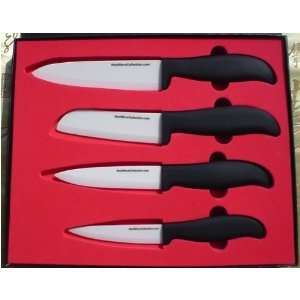  Case of 4 Ceramic Knives 4,5,5,6 ; White Blade Kitchen 