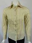 ETRO Milano womens vertical striped business shirt sz 10 *Made in 