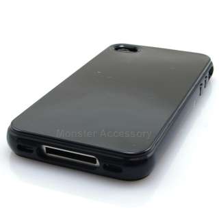Piano Black Soft Candy Skin TPU Gel Case Cover For Apple iPhone 4S NEW 