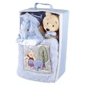  Poohs Soft & Cozy Blanket Gift Set   Blue Baby