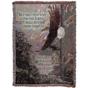 Morning Flight Eagle Tapestry Throw Isaiah 4031 They That Wait Upon 
