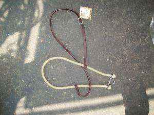 Nylon rope noseband with 1/2 latigo leather head strap  
