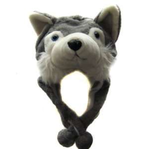  Husky Fluffy Plush Warm Hat Animal Beanie Toys & Games