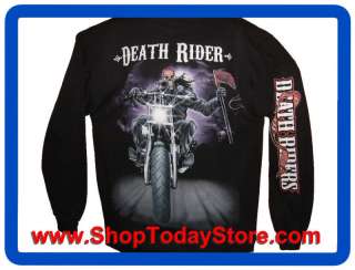   Motorcycle Biker Chopper Gothic Long Sleeve Men Moto Motard Motorrad