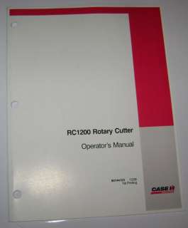 Case IH RC1200 Rotary Cutter Operators Owners Manual  