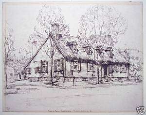 Ernest David Roth Home Of Mary Washington Etching  