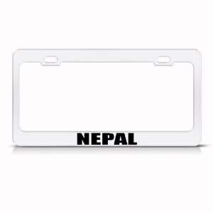 Nepal Flag White Country Metal license plate frame Tag Holder