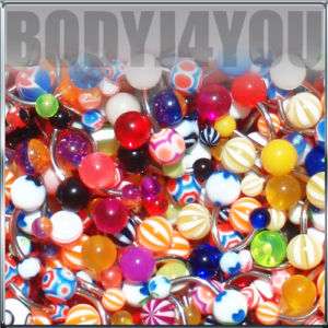 NEW 20 UV BELLY BUTTON RINGS 14G BODY JEWELRY SHIP FREE  