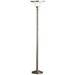    72H Spiral Brushed Steel Torchiere Floor Lamps Electronics