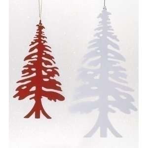 Club Pack of 12 Joy to the World Red & White Christmas Tree Silhouette 