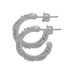  Sterling Silver Twisted Ball Chain Hoop Earrings Jewelry