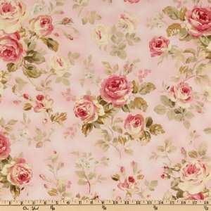  44 Wide Large Rose Floral Pink Fabric By The Yard Arts 