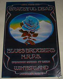 GRATEFUL DEAD  Blue Rose Poster 12 31 78 BLUES BROS  