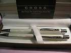 Cross Sable PEARL WHITE & Chrome Ballpoint Pen and Pencil Set NIB 