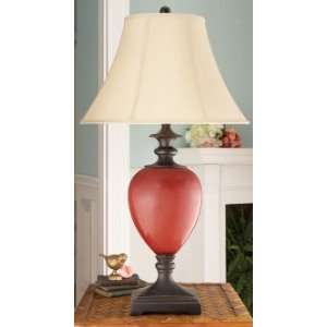  New CBK TABLE LAMP OVAL URN SHAPE OVALBELL BEIGE BROWN 