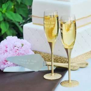 Gold Parisian Romance Champagne Flutes & Cake Server Set  