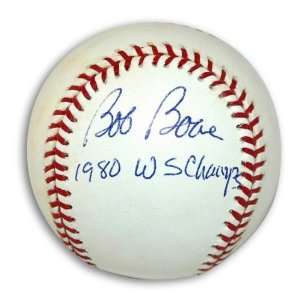   Autographed MLB Baseball inscribed 1980 WS Champs