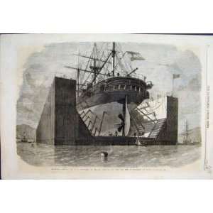 Floating Dock Prepared Rennie Son Spain1862 Old Print