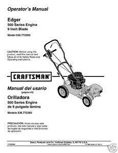  Craftsman Edger Manual Model # 536.772360  