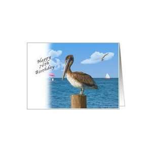  Birthday, 76th, Pelican and Seascape Card Toys & Games