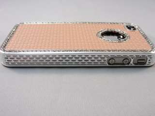 Pearl Pink Luxury Rhinestone Diamond Bling Back Case Cover for iPhone 