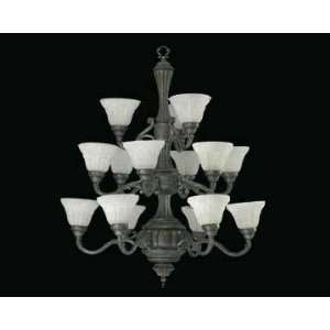  Charcoal Finish 38 1/2 High 3 Tier Chandelier