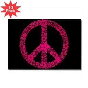   Rectangle Magnet (10 Pack) Flowered Peace Symbol PBB 