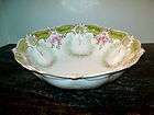 VICTORIAN RS PRUSSIA ROSE GARLAND/GOLD LARGE BOWL MINT
