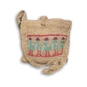   322 1 Hemp Hand Crocheted Zipper Closure Gandhi Bag   Style #1 Beauty