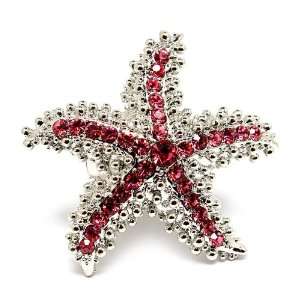  Sea creature Starfish bling Crystal Cocktail ring 