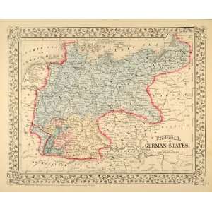   Map Prussia German States Germany Bavaria Antique   Original Print Map