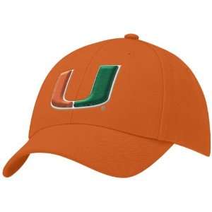    Nike Miami Hurricanes Orange Swoosh Flex Fit Hat