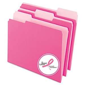   File Folders, 1/3 Cut Top Tab, Letter, Pink, 100/Box Electronics