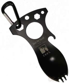 Spork Spoon Fork Bottle Opener Wrench w Carabiner Tool Travel CRKT Eat 
