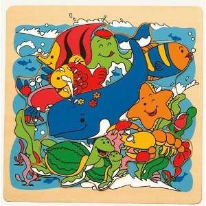  Ocean Life   Jigsaw Raised Wooden Puzzle Toys & Games