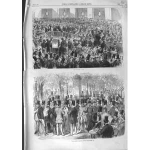 1867 LITTLE BOURSE PARIS FRANCE PEOPLE ANTIQUE PRINT 