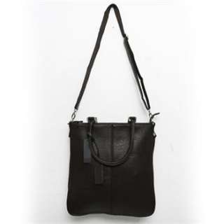 Fashion Mens Black PU Leather Handbag Totes Zipper Closures Shoulder 