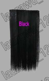 20“ Long Straight 5 Clips On Hair Piece Extension 50cm All Color 