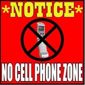 NO CELL PHONES ALLOWED / TURN OFF / VINYL DECAL SIGN  
