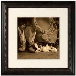  Cowboy Puppy Framed Print