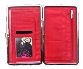 Zebra Fur Animal Design Clutch Case Wallet Red Trim  