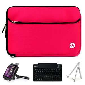 Hot Pink Neoprene Sleeve Carrying Case Cover for Archos 101 G9 Turbo 