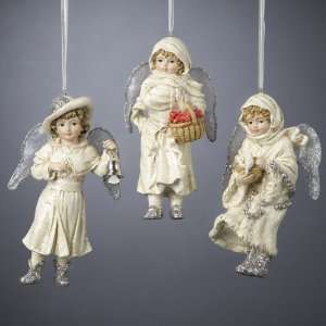   of 12 Vintage Winter Angel Christmas Ornaments 4.25