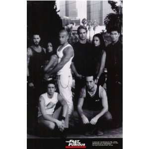  Fast and the Furious (Cast in B & W) Movie Poster Print 