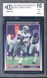1990 score supp #101 EMMITT SMITH rc rookie BGS BCCG 10  
