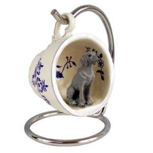 Weimaraner Blue Tea Cup Dog Ornament 