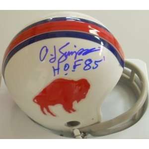  O.J. Simpson Signed Mini Helmet   OJ 2bar HOF85 Sports 