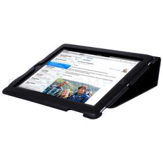 iPad 2 Magnetic Smart Cover Leather Case Stand Black  